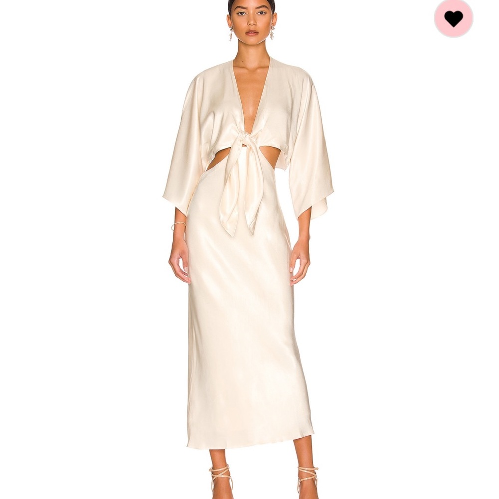 Shona Joy La Lune Tie Front Bias Midi Dress